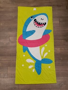 Kids Shark Print Beach Towel